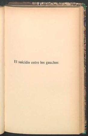 El suicidio entre los gauchos