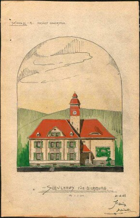 Schulhausneubau Diersburg; Ostansicht