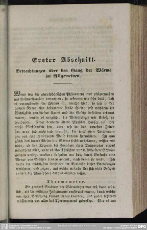 Erster Abschnitt. Betrachtungen über den Gang der Wärme im Allgemeinen.