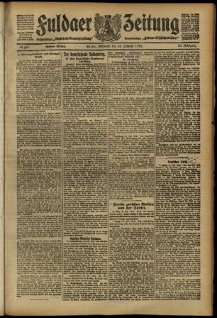 Erste Ausgabe vom Mittwoch, den 16. Oktober 1912.