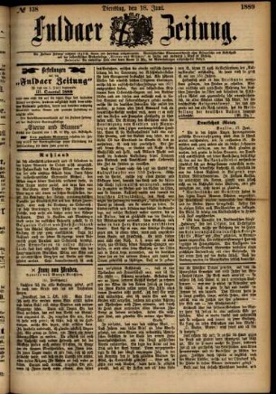 Ausgabe vom Dienstag, den 18. Juni 1889.