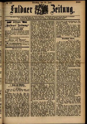Ausgabe vom Dienstag, den 18. Juni 1889.