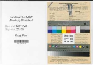 Entnazifizierung Paul Krug , geb. 31.12.1891 (Justizbeamter)