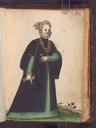 Gouache: vornehme Dame