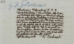 Brief an Hans Joachim Göschen