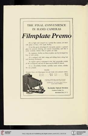 Rochester Optical Division, Eastman Kodak Co. [Filmplate Premo Camera]