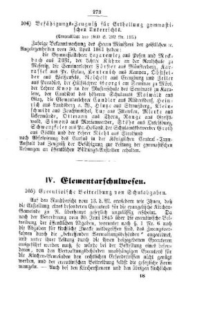 Executivische Beitreibung von Schulabgaben : [IV. Elementarschulwesen]