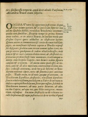 V. De Nummo Tenediorum.