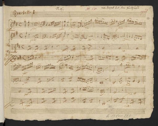 Quartette; vl (2), vla, vlc; D-Dur; KV 155 (134a)