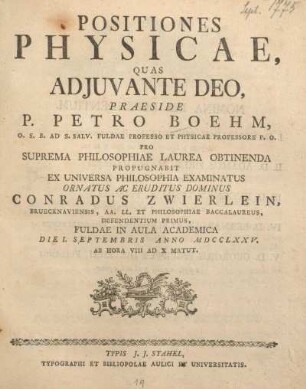 Positiones physicae