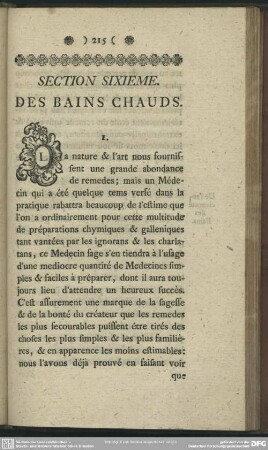 Section Sixieme. Des Bains Chauds