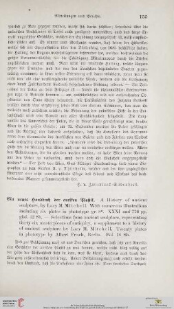 [Rezension von: Lucy m. Mitchell, A History of ancient sculpture]