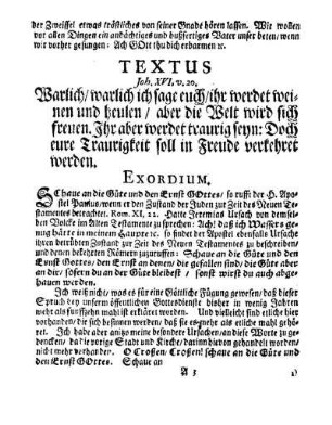 TEXTUS Joh. XVI, v.20