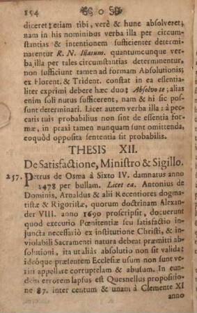 Thesis XII. De Satisfactione, Ministro & Sigillo.