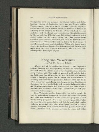 Krieg und Völkerkunde.