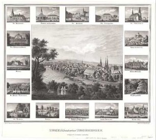 Ansichten von Zwickau und Umgebung, Lithographie, um 1850