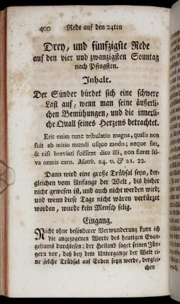 Drey, und fünfzigste Rede auf den vier und zwanzigsten Sonntag nach Pfingsten.