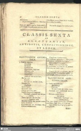 Classis Sexta De Electuariis, Antidotis, Confectionibus, Et Looch