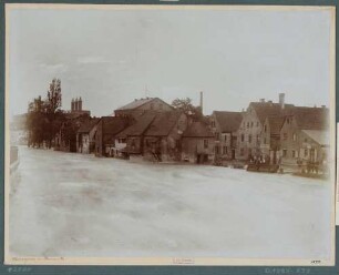 Die Wassergasse an der Weißeritz in Plauen (Dresden) während des Hochwassers am 30./31. Juli 1897