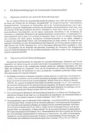 4. Die Rahmenbedingungen der kommunalen Zusammenarbeit
