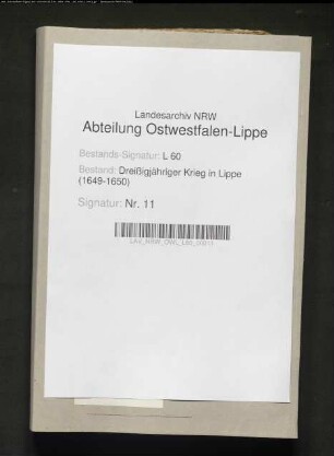 Einquartierungs- und Verpflegungskosten (Namenlisten) für die kaiserlichen und schwedischen Einheiten im Amt Oerlinghausen