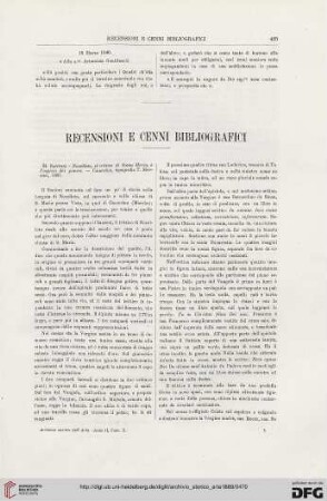 Recensioni e cenni bibliografici