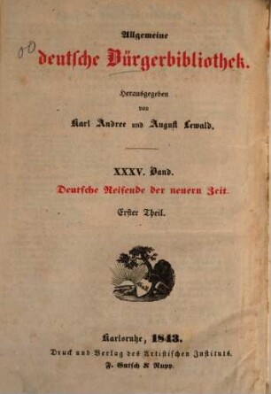 Deutsche Reisende der neuern Zeit, 1