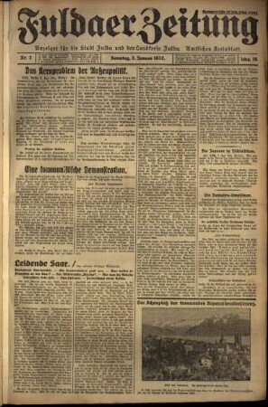 Erste Ausgabe vom Sonntag, den 03. Januar 1932.