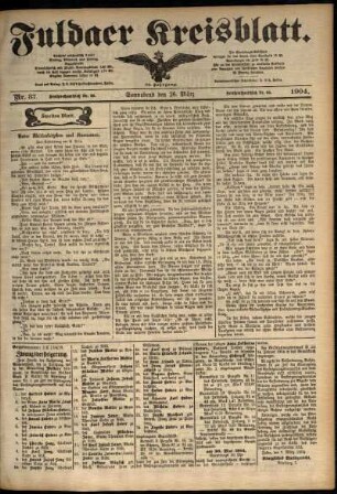 Zweite Ausgabe vom Samstag, den 26. März 1904.