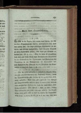 Von den Logarithmen.