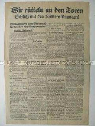 Sonderdruck der NSDAP Gau Sachsen gegen die Notverordnungen