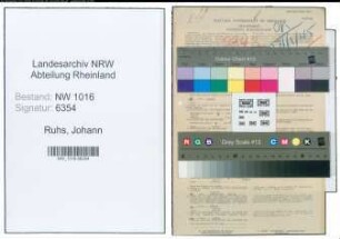 Entnazifizierung Johann Ruhs , geb. 01.09.1898 (Arbeiter)