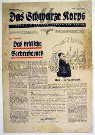Wochenzeitung der SS "Das Schwarze Korps" u.a. mit einem Bildbericht über Georg Elser nach dem Attentat auf Hitler
