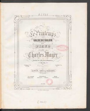 Le printemps : valse de salon pour piano ; op. 313