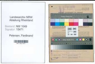 Entnazifizierung Ferdinand Petersen , geb. 09.04.1891 (Bahninspektor)