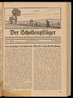 Der Schollenpflüger 14. Jahrgang, Nr. 3, 1934