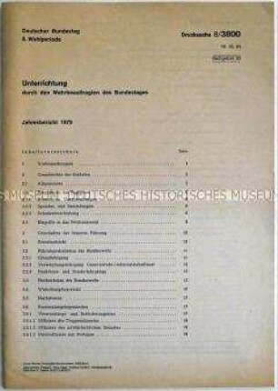 Sonderdruck des Bundestages mit dem Jahresbericht des Wehrbeauftragten für 1979 - Sachkonvolut