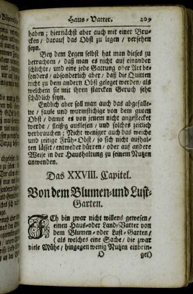 Das XXVIII. Capitel. Von dem Blumen- und Lust-Garten