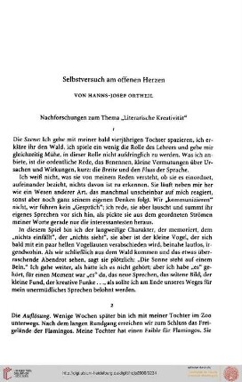 Hanns-Josef Ortheil: Selbstversuch am offenen Herzen