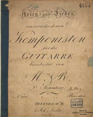Arien und Lieder von verschiedenen Komponisten : für die Guitarre bearbeitet, 2