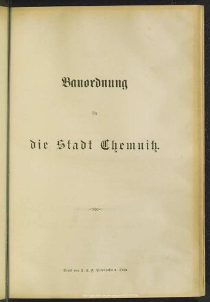 Bauordnung für die Stadt Chemnitz