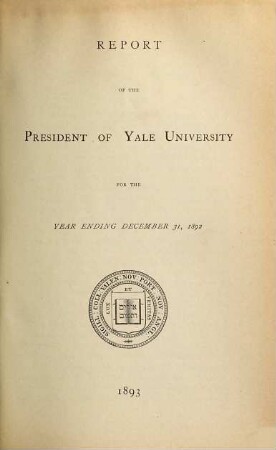 Report of the president : for the year .... 1892 (1893)