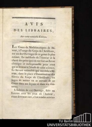 Avis des Libraires, sur cette nouvelle Édition.