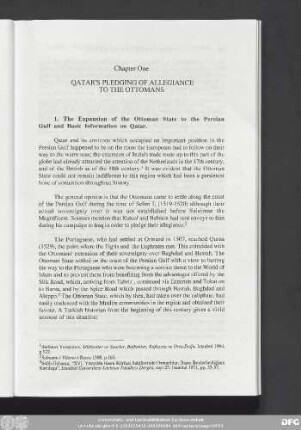 1. The Expansion of the Ottoman State to the Persian Gulf and Basic Information on Qatar.