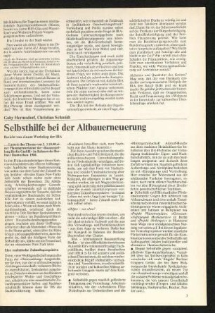 Selbsthilfe bei der Altbauerneuerung