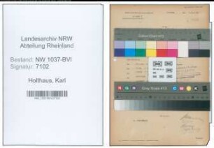 Entnazifizierung Karl Holthaus , geb. 21.01.1895 (Angestellter)