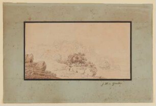 Studie einer felsigen Landschaft