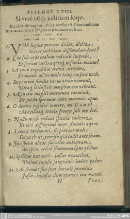 Psalmus LVIII. Si Verè utiq[ue] justitiam loqu.
