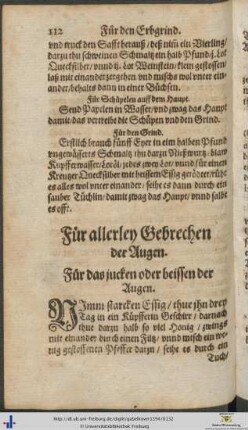 Für allerley Gebrechen der Augen