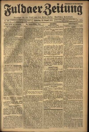 Ausgabe vom Samstag, den 22. August 1925.